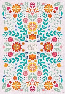 RVR 1960 Biblia letra súper gigante edit flor, símil piel - Morning Star Christian Bookstores