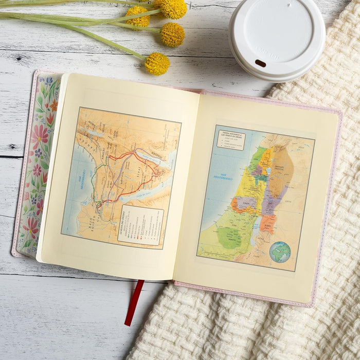 RVR 1960 Biblia de apuntes tamaño personal, floreada tela impresa