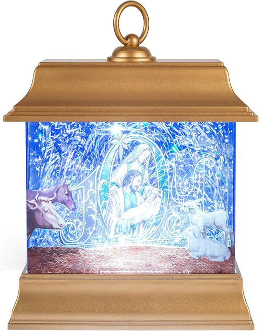 8.5H LEDSWIRL PRINTED JOY AND FAMILY LANTERN - Morning Star Christian Bookstores