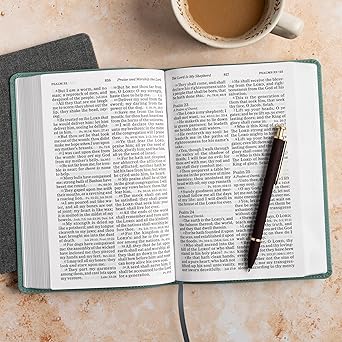 KJV Large Print Personal Size Reference Bible, Earthen Teal SuedeSoft LeatherTouch