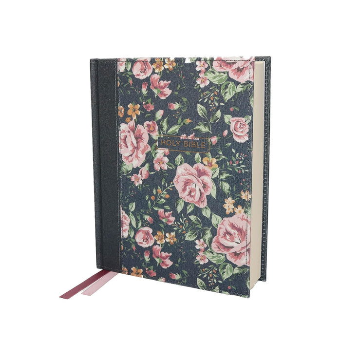 NKJV Journal the Word Bible Cloth/Board Gray Floral