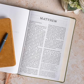 NASB Super Giant Print Reference Bible, Sage SuedeSoft LeatherTouch