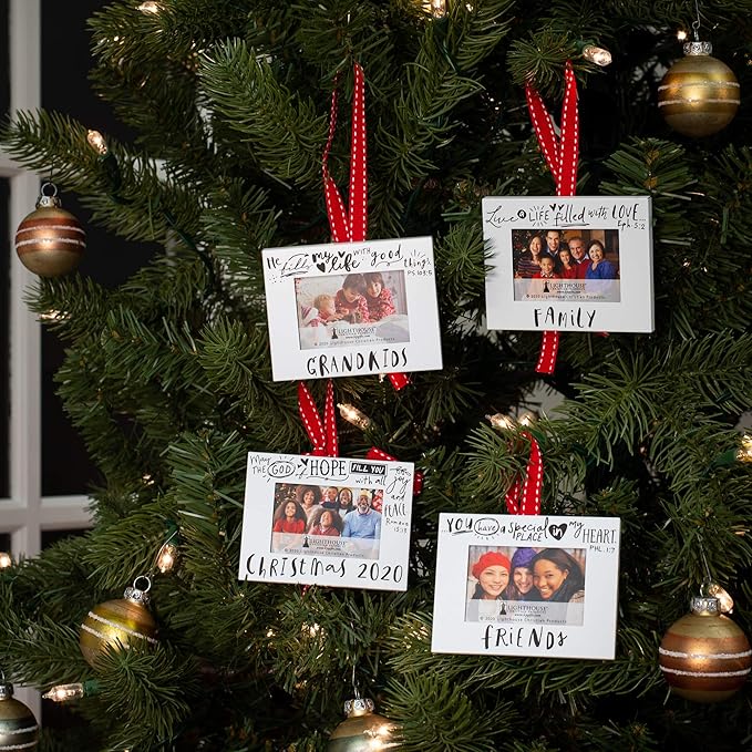 Christmas Ornament Grandkids Frame Metal