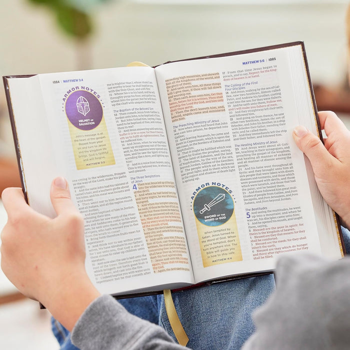 KJV Armor of God Bible, Purple Leather soft