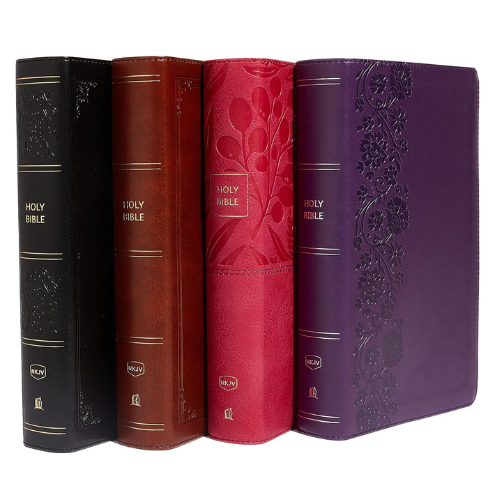 NKJV EOV Ref Bible Pers Size Lg Print Leathersoft Black End of Verse; Red Letter Edition, Comfort Print