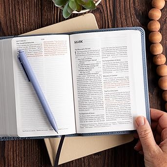 CSB Large Print Compact Reference Bible, Digital Study Edition, Slate LeatherTouch