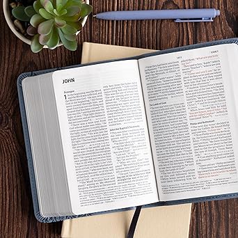 CSB Large Print Compact Reference Bible, Digital Study Edition, Slate LeatherTouch