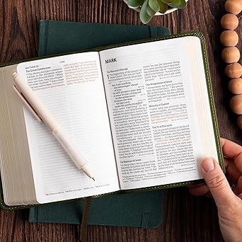 CSB Large Print Compact Reference Bible, Digital Study Edition, Olive LeatherTouch