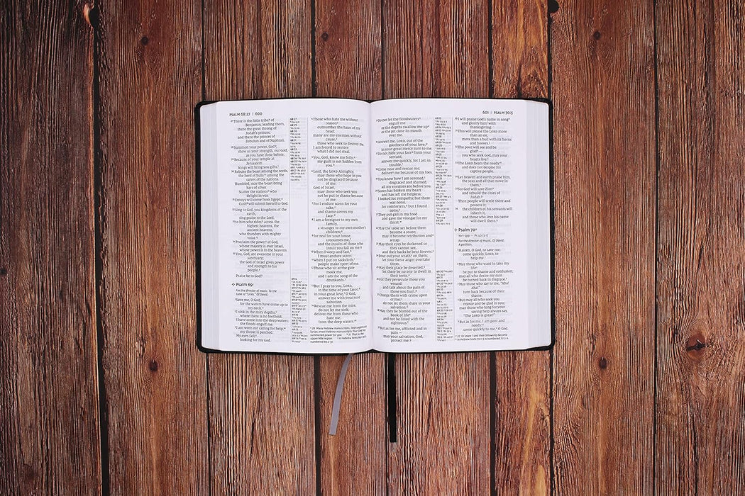 NIV, Thinline Reference Bible (Deep Study at a Portable Size), Large Print, Bonded Leather, Black, Red Letter, Comfort Print - Morning Star Christian Bookstores