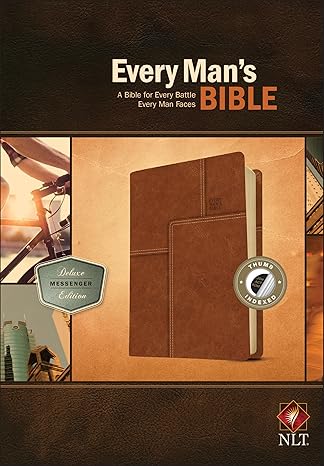 NLT Every Man's Bible Dlx Messenger LeatherLike Brown IDX