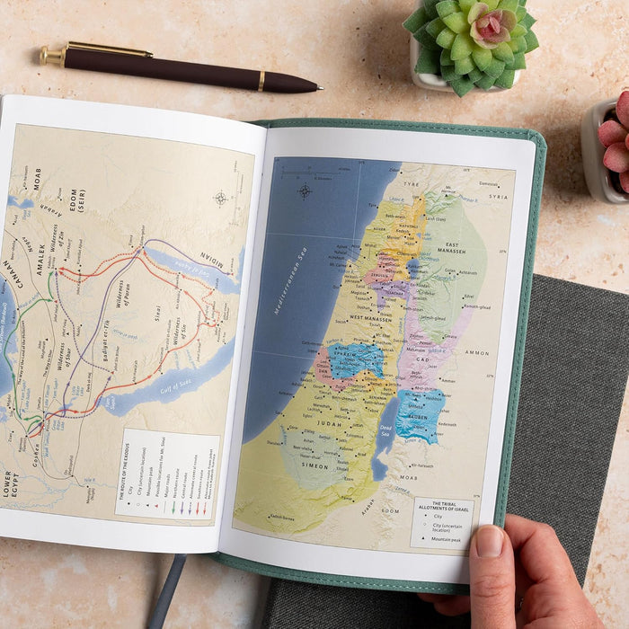 KJV Large Print Personal Size Reference Bible, Earthen Teal SuedeSoft LeatherTouch