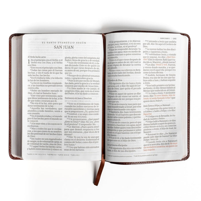 RVR 1960 Biblia letra gigante, café piel fabricada (Edición 2023)