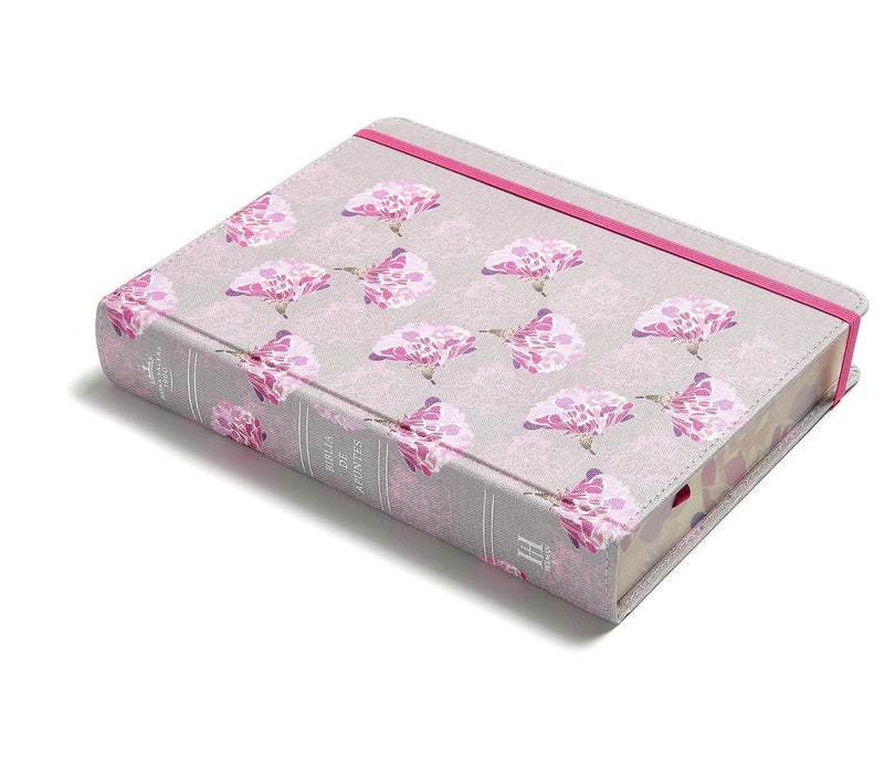 RVR1960 Biblia de Apuntes Gris Y Floreado Tela Impresa - Morning Star Christian Bookstores