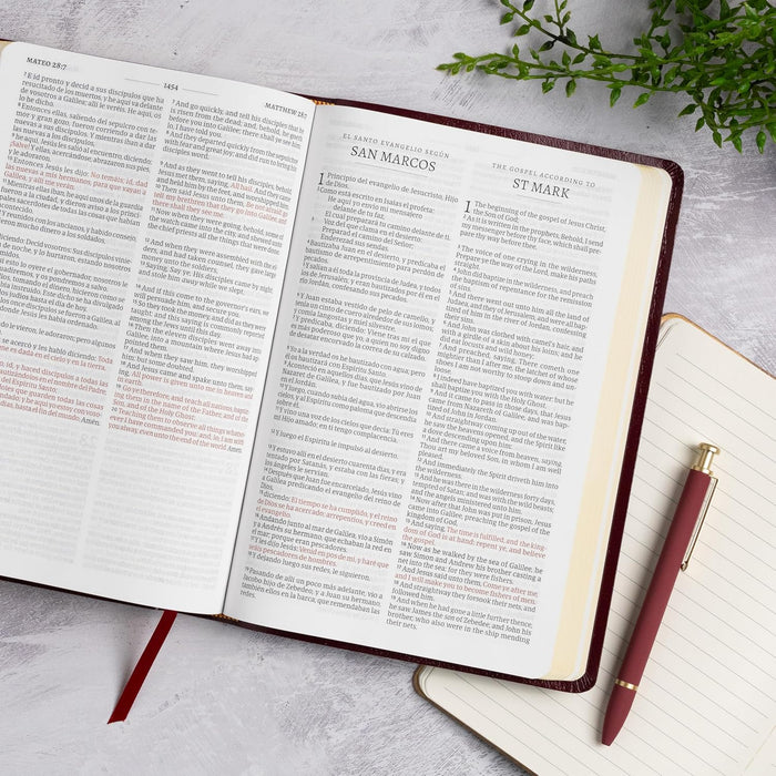 RVR 1960/KJV Biblia bilingüe, borgoña imitación piel (2024 ed.) / RVR 1960/KJV Bilingual Bible, Burgundy Imitation Leather (2024 ed.) (Spanish and English Edition)