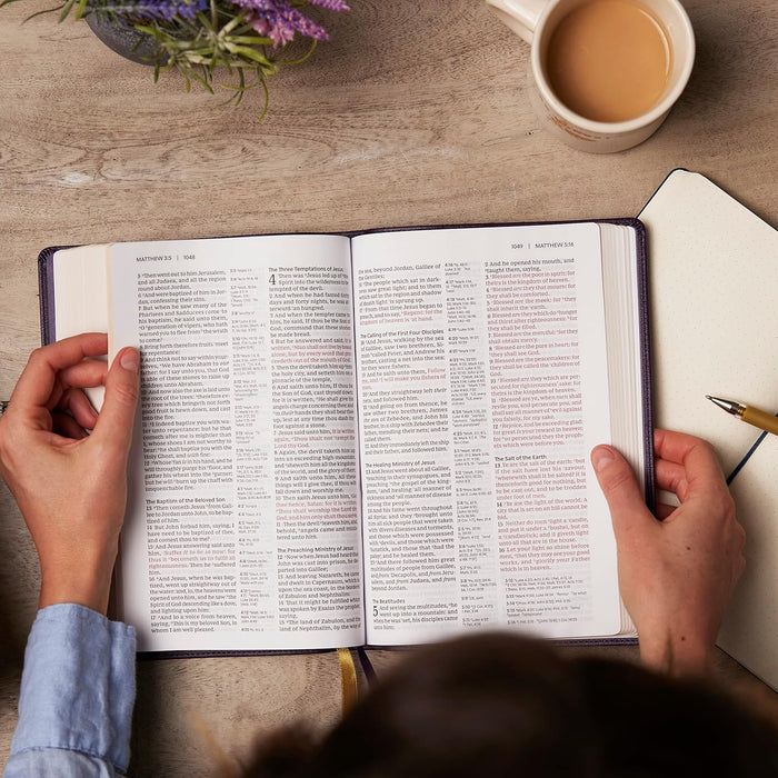 KJV Holy Bible, Center-Column Reference Bible, Leather soft, Black