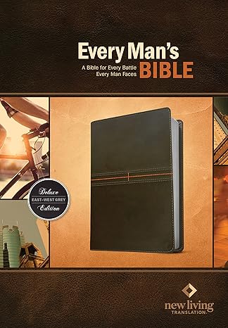 NLT Every Man's Bible Leatherlike East West Gray