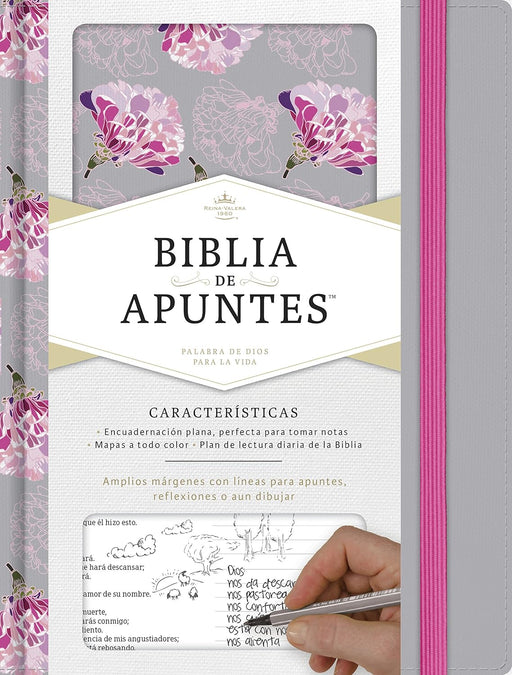 RVR1960 Biblia de Apuntes Gris Y Floreado Tela Impresa - Morning Star Christian Bookstores