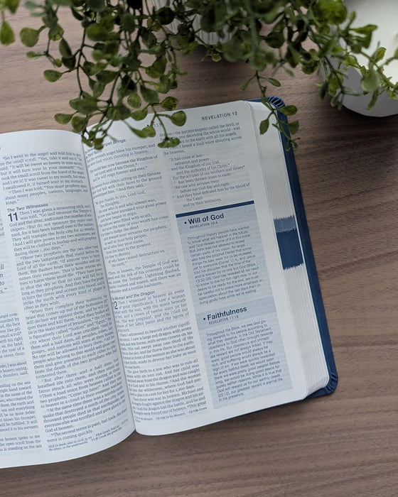 NLT HelpFinder Bible, Filament Enabled, LeatherLike, Harbor Blue, Red Letter