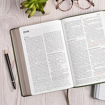 CSB Giant Print Reference Bible, Digital Study Edition, Olive LeatherTouch