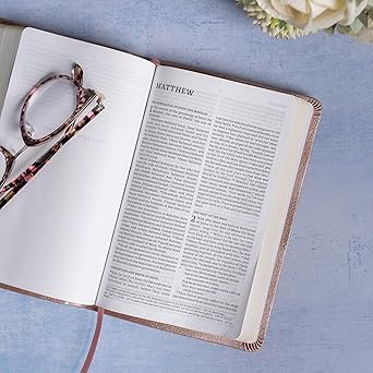 NASB Personal Size Bible, Rose Gold LeatherTouch