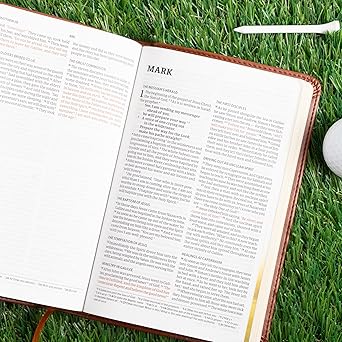 CSB In His Grip Golfer's Bible - Soft Leather-look, Brown