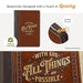 With God All Things Are Possible Bown Faux Leather Classic Journal with Zipper - Morning Star Christian Bookstores