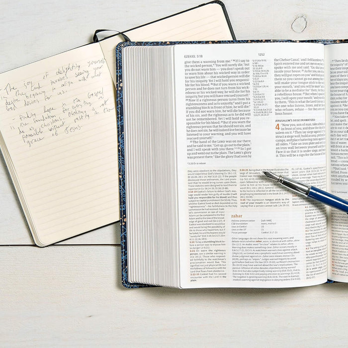 CSB Study Bible, Navy LeatherTouch
