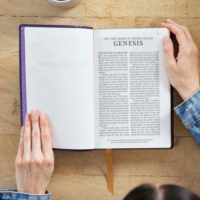 NKJV Personal Size Giant Print, Purple Leathersoft, Red Letter, Comfort Print