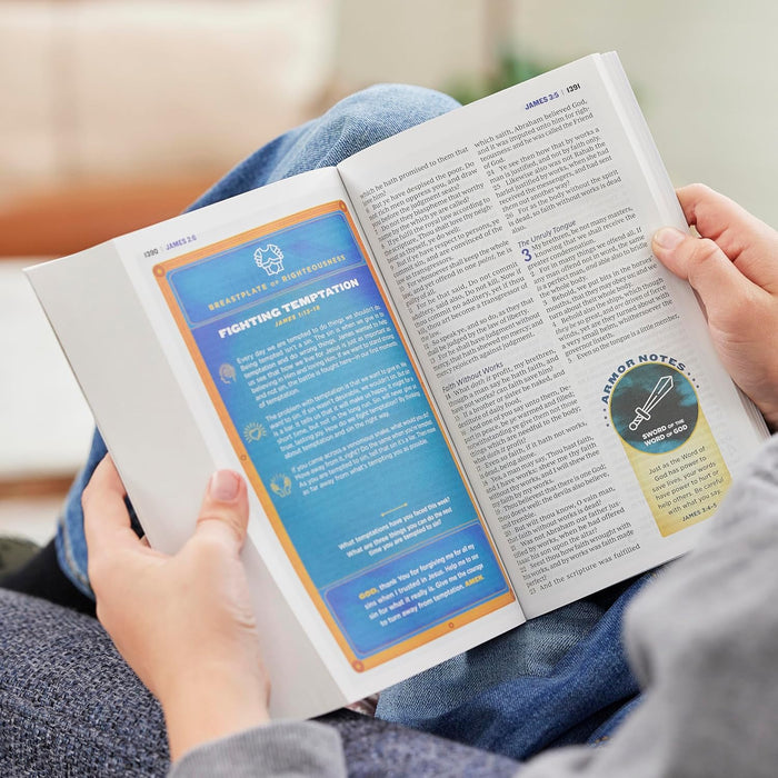 KJV Armor of God Bible, Blue/Gray Leathersoft (Children’s Bible, Red Letter, Comfort Print, Holy Bible)