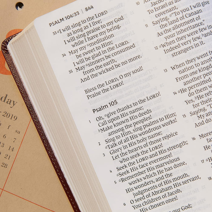 NKJV Reference Bible Super Giant Print Leathersoft Brown - Morning Star Christian Bookstores