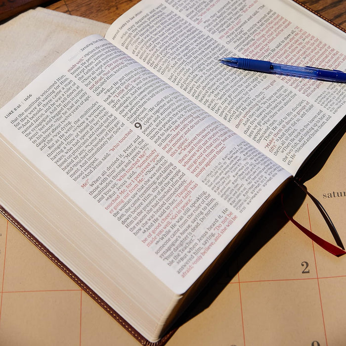 NKJV Reference Bible Super Giant Print Leathersoft Brown - Morning Star Christian Bookstores
