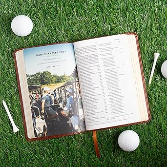 CSB In His Grip Golfer's Bible - Soft Leather-look, Brown