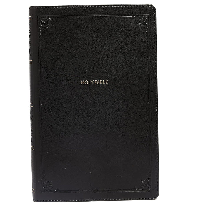 NKJV EOV Ref Bible Pers Size Lg Print Leathersoft Black End of Verse; Red Letter Edition, Comfort Print