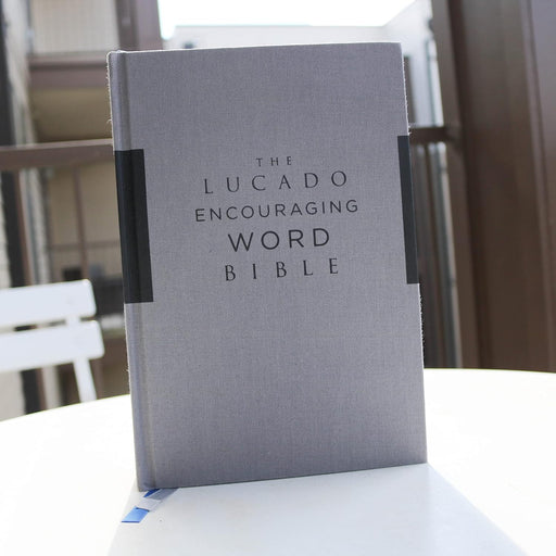 NIV, Lucado Encouraging Word Bible, Cloth over Board, Gray, Comfort Print - Morning Star Christian Bookstores