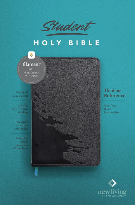 NLT Student Bible, Thinline Reference, Filament-Enabled EditionLeatherLike, Overflow Black