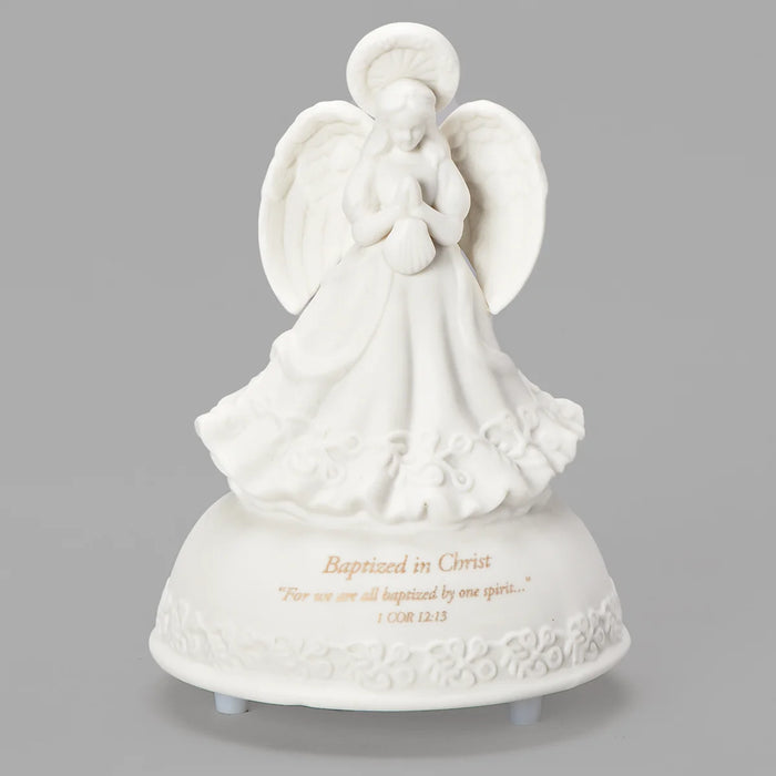 Baptized in Christ Porcelain Musical Angel - "Children's Prayer" Tune