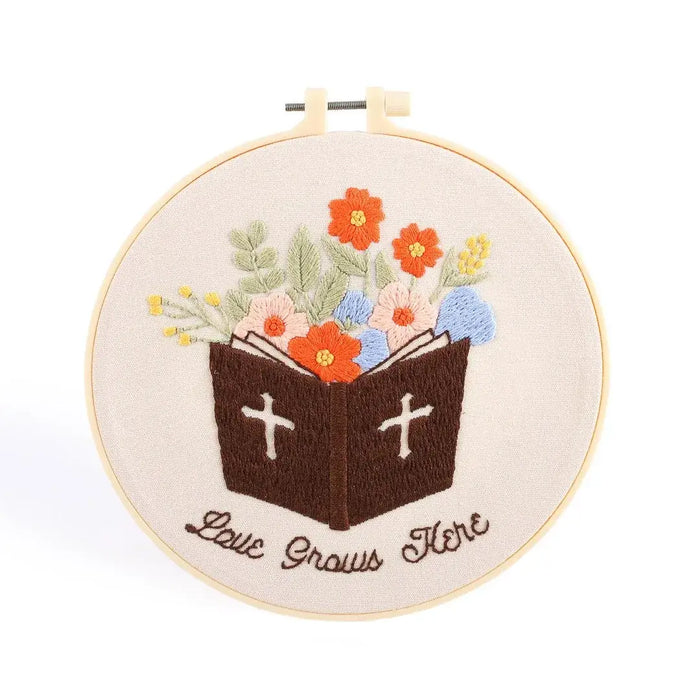 Embroidery Kit - Love Grows Here - Morning Star Christian Bookstores