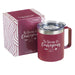 11oz Mug StnSteel Camp Magenta Be Strong & Courageous - Jos 1:9 - Morning Star Christian Bookstores