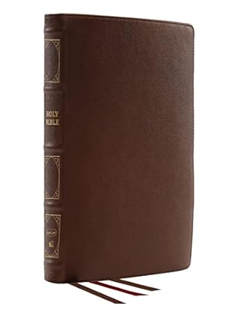 NKJV Deluxe Thinline Reference Bible Genuine Leather Brown