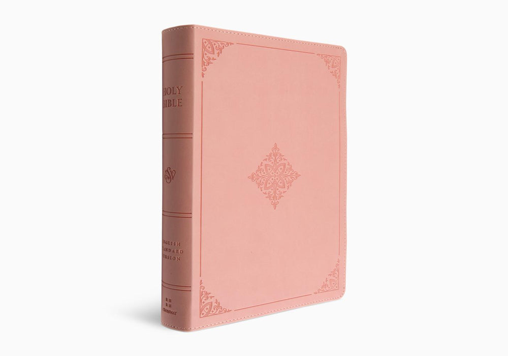 ESV Giant Print Bible, Red Letter TruTone®, Blush Rose, Fleur-de-lis Design
