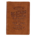 Joshua 1:9 Toffee Brown Faux Leather Journal w/Zipper - Morning Star Christian Bookstores