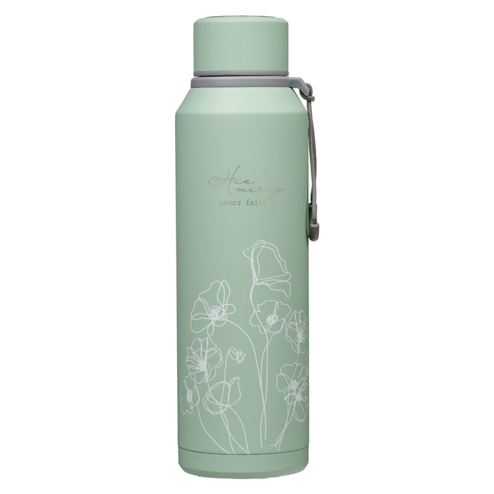 His Mercy Hazy Teal 24oz Stainless Steel Water Bottle