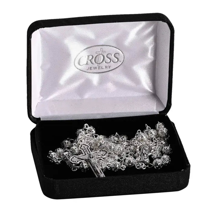 Rosary Silver Plate Metal Filigree 20L