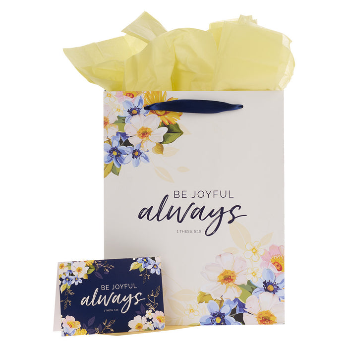 Gift Bag w/ Card LG Portrait Be Joyful Always