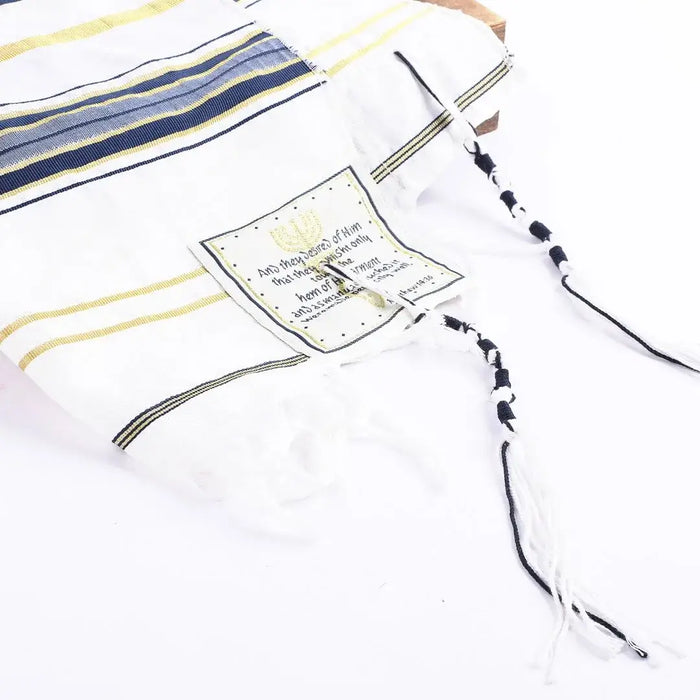 Prayer Shawl Hebrew Messianic w/Tallit Navy 72"X 22"