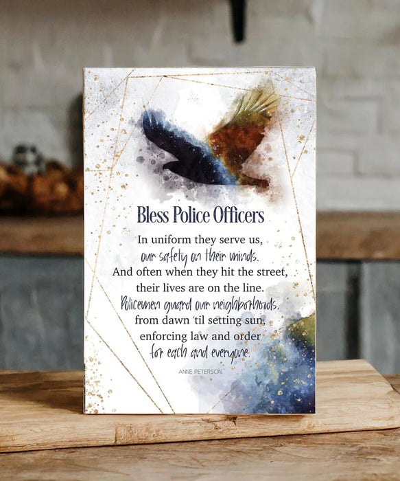 Bless Police Officers 6x9 MDF Plaque