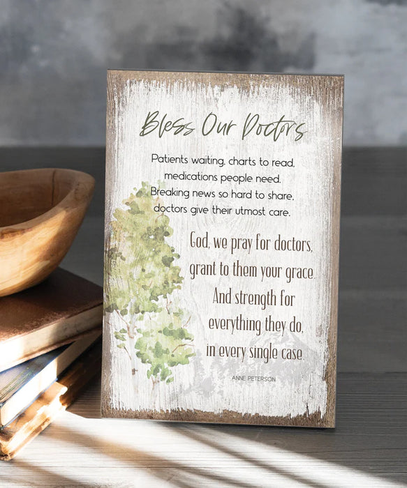Bless Our Doctors 6x9 Plaque