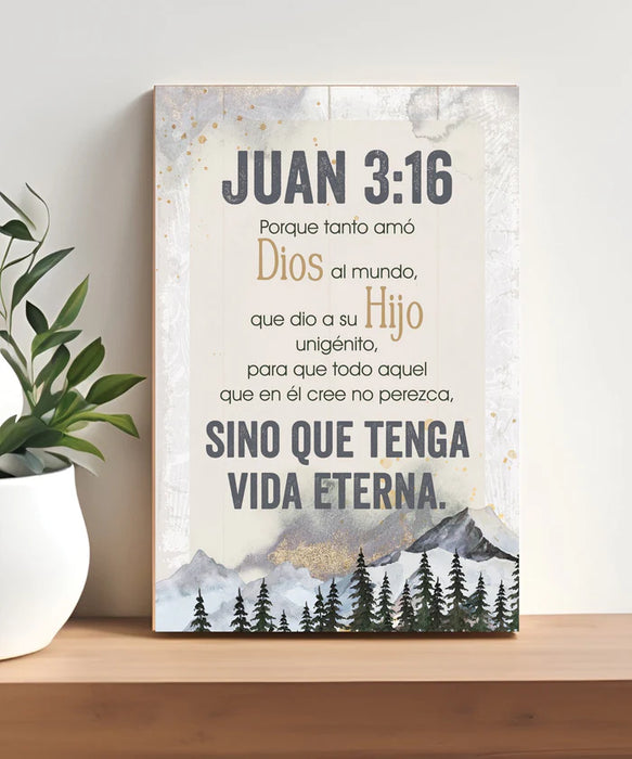 Juan 3:16 4x6 Plaque