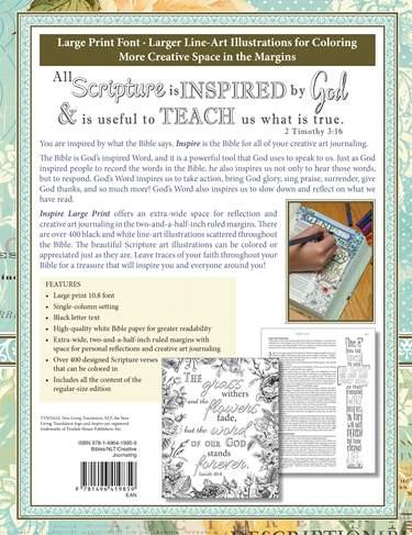 Inspire Bible Large Print NLT, LeatherLike Hardcover, Tranquil Blue