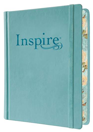 Inspire Bible Large Print NLT, LeatherLike Hardcover, Tranquil Blue